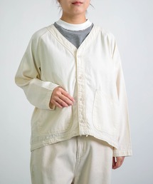 D.M.G.（ドミンゴ）の「[D.M.G / ディーエムジー] 6ozミツアヤデニム ワークシャツカーディガン（カーディガン/ボレロ）」