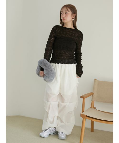 emmi(エミ)の「ランダムタックナイロンワークパンツ(その他パンツ・レディース・ホワイト/グレー/ブラック・0/1)」の21枚目の写真