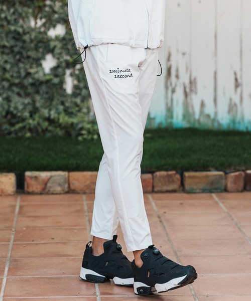 1minute 1second（ワンミニットワンセカンド）の「mp14361-cursive embroidery nylon jersey pants イージーパンツ(1M26H030)（その他パンツ・メンズ・ブラック/ネイビー/ホワイト・S/M/L/XL）」の5枚目の写真