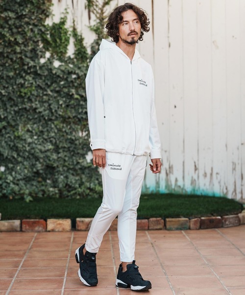 1minute 1second（ワンミニットワンセカンド）の「mp14361-cursive embroidery nylon jersey pants イージーパンツ(1M26H030)（その他パンツ・メンズ・ブラック/ネイビー/ホワイト・S/M/L/XL）」の7枚目の写真