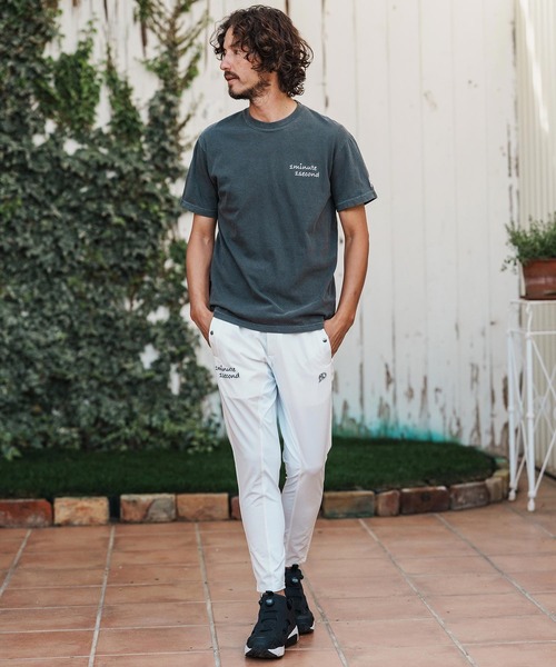 1minute 1second（ワンミニットワンセカンド）の「mp14361-cursive embroidery nylon jersey pants イージーパンツ(1M26H030)（その他パンツ・メンズ・ブラック/ネイビー/ホワイト・S/M/L/XL）」の9枚目の写真