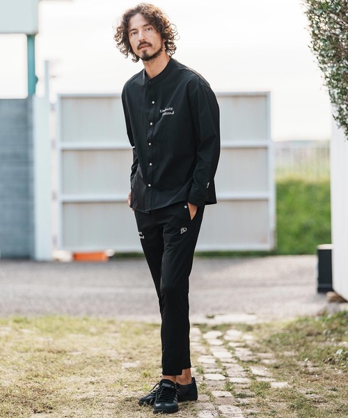 1minute 1second（ワンミニットワンセカンド）の「mp14361-cursive embroidery nylon jersey pants イージーパンツ(1M26H030)（その他パンツ・メンズ・ブラック/ネイビー/ホワイト・S/M/L/XL）」の13枚目の写真
