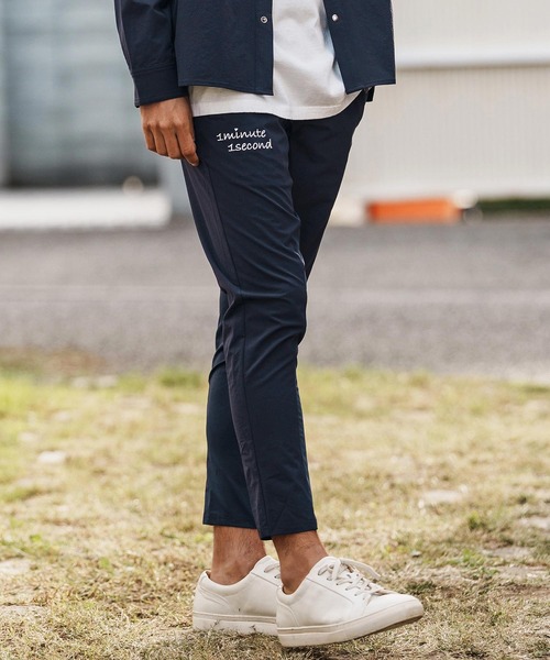 1minute 1second（ワンミニットワンセカンド）の「mp14361-cursive embroidery nylon jersey pants イージーパンツ(1M26H030)（その他パンツ・メンズ・ブラック/ネイビー/ホワイト・S/M/L/XL）」の17枚目の写真