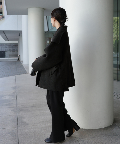 plage(プラージュ)の「《追加》HAMILTON DRAPE HALF コート 2(その他アウター・レディース・ブラックミックス/ベージュ・36/38)」の6枚目の写真