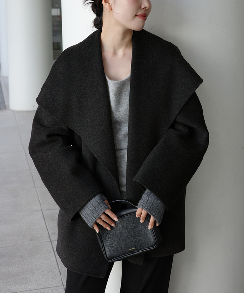 plage(プラージュ)の「《追加》HAMILTON DRAPE HALF コート 2(その他アウター・レディース・ブラックミックス/ベージュ・36/38)」の9枚目の写真