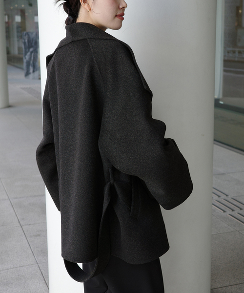 plage(プラージュ)の「《追加》HAMILTON DRAPE HALF コート 2(その他アウター・レディース・ブラックミックス/ベージュ・36/38)」の10枚目の写真