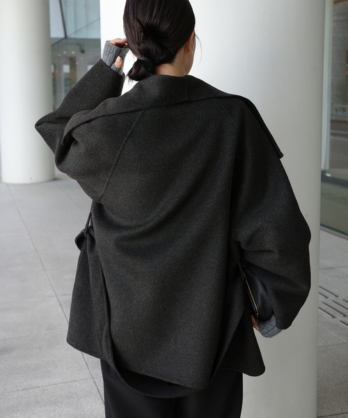 plage(プラージュ)の「《追加》HAMILTON DRAPE HALF コート 2(その他アウター・レディース・ブラックミックス/ベージュ・36/38)」の11枚目の写真