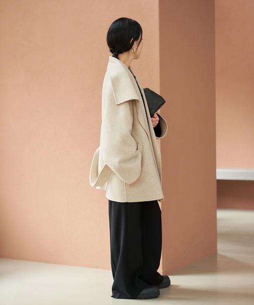 plage(プラージュ)の「《追加》HAMILTON DRAPE HALF コート 2(その他アウター・レディース・ブラックミックス/ベージュ・36/38)」の15枚目の写真