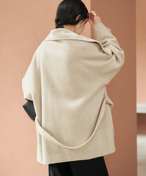 plage(プラージュ)の「《追加》HAMILTON DRAPE HALF コート 2(その他アウター・レディース・ブラックミックス/ベージュ・36/38)」の22枚目の写真