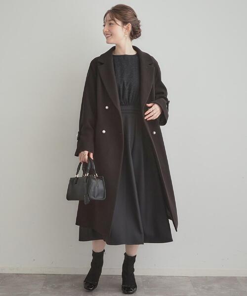 couture brooch（クチュールブローチ）の「【通勤・ラメジャカード】ドッキングワンピース（ワンピース・レディース・ナチュラル/ブラック・38/36/42/40）」の17枚目の写真