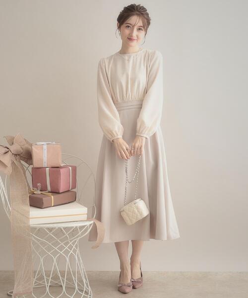 couture brooch（クチュールブローチ）の「【通勤・ラメジャカード】ドッキングワンピース（ワンピース・レディース・ナチュラル/ブラック・38/36/42/40）」の4枚目の写真