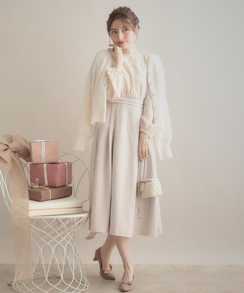 couture brooch（クチュールブローチ）の「【通勤・ラメジャカード】ドッキングワンピース（ワンピース・レディース・ナチュラル/ブラック・38/36/42/40）」の6枚目の写真