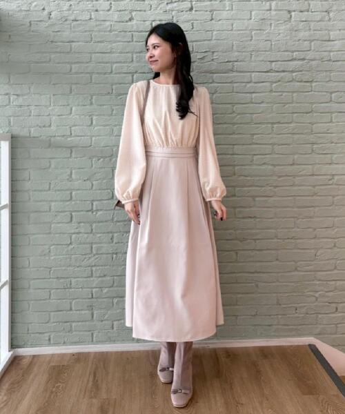 couture brooch（クチュールブローチ）の「【通勤・ラメジャカード】ドッキングワンピース（ワンピース・レディース・ナチュラル/ブラック・38/36/42/40）」の7枚目の写真