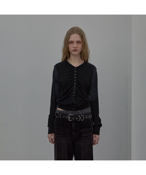 LCDC TM(エルシーディーシーティーエム)の「SPRAY WASHED SHIRRING CARDIGAN (BLACK)(カーディガン/ボレロ・レディース・その他・SMALL/MEDIUM)」の5枚目の写真
