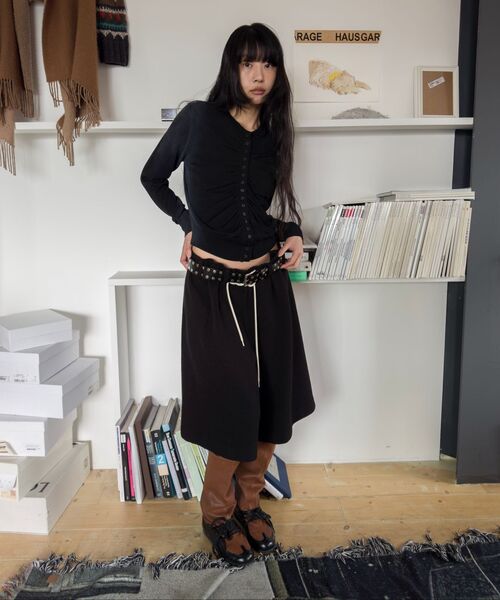 LCDC TM(エルシーディーシーティーエム)の「SPRAY WASHED SHIRRING CARDIGAN (BLACK)(カーディガン/ボレロ・レディース・その他・SMALL/MEDIUM)」の4枚目の写真