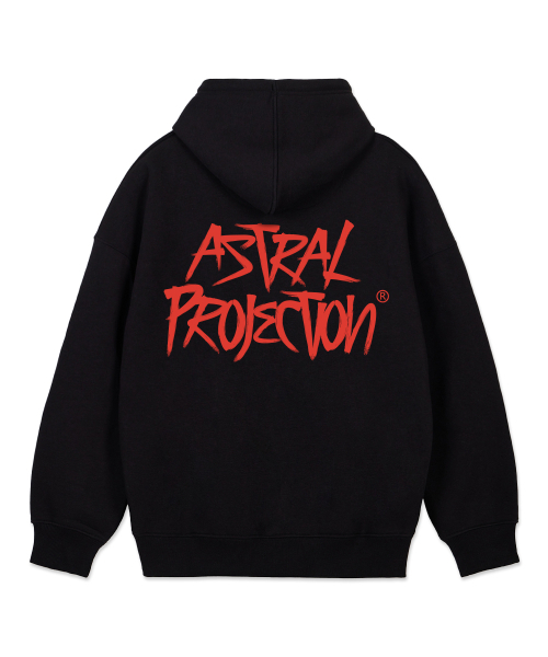 ASTRAL PROJECTION（アストラルプロジェクション）の「グラフィティレタリングワイドショルダーフードパーカー[ノン起毛]_ブラック（パーカー・メンズ・その他・MEDIUM）」の6枚目の写真