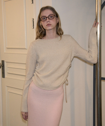 Ribbon Shirring Knit_ Ivory