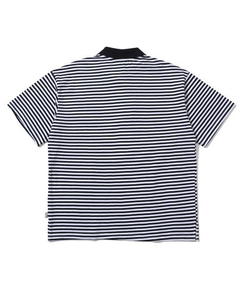 SEARCH410（サーチ410）の「ダブルロゴストライプカラーTシャツブラック（ポロシャツ・レディース・その他・LARGE/MEDIUM）」の2枚目の写真
