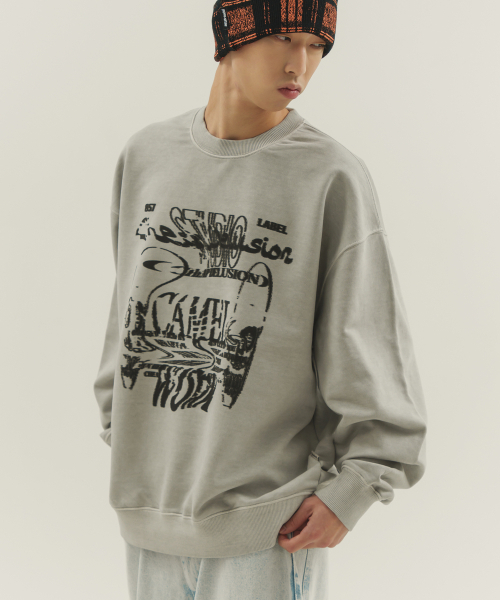 CAMEL WORK(キャメルワーク)の「チップディルージョングランジスウェットシャツ(ピグメントグレー)(スウェット・メンズ・その他・MEDIUM/LARGE/X-LARGE)」の1枚目の写真