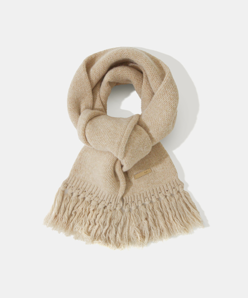 Diamond Layla(ダイアモンドレイラ)の「Baby Alpaca & Ramswool Tassel Muffler M7 Nude Beige(マフラー・レディース・その他・ONE SIZE)」の1枚目の写真