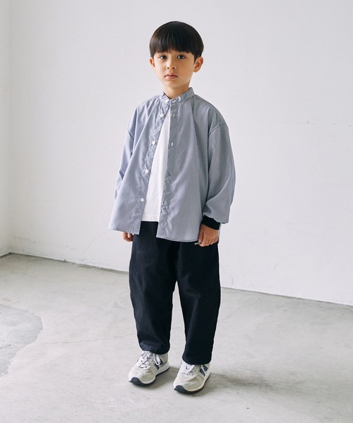 GENERATOR（ジェネレーター）の「GENERATOR/ジェネレーター ストライプシャツ（シャツ/ブラウス・キッズ・グリーン/ネイビー・M/L/XL）」の4枚目の写真