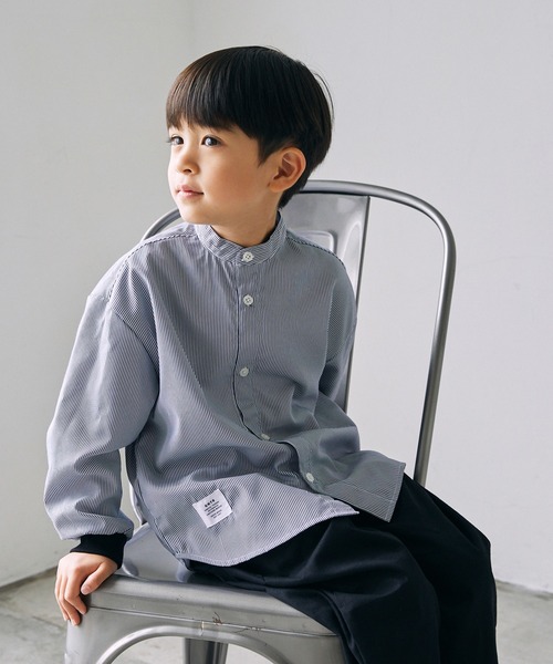 GENERATOR（ジェネレーター）の「GENERATOR/ジェネレーター ストライプシャツ（シャツ/ブラウス・キッズ・グリーン/ネイビー・M/L/XL）」の5枚目の写真