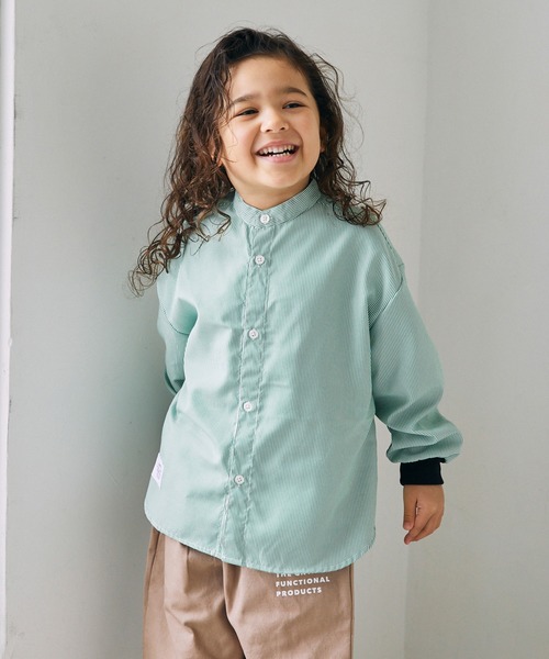 GENERATOR（ジェネレーター）の「GENERATOR/ジェネレーター ストライプシャツ（シャツ/ブラウス・キッズ・グリーン/ネイビー・M/L/XL）」の7枚目の写真