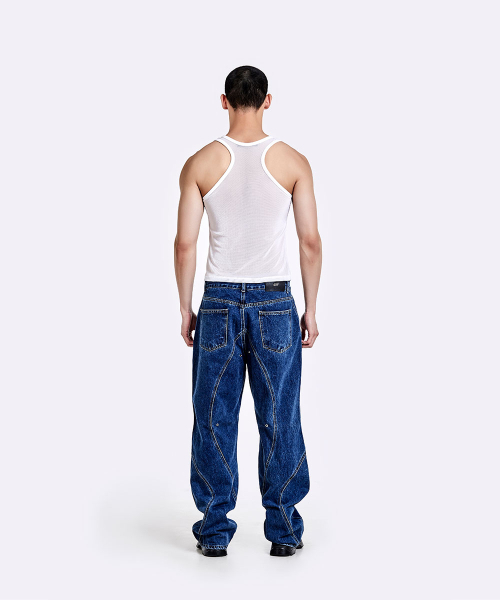 51%（フィフティーワンパーセント）の「TUNNEL LINING TROUSER (DENIM) - DEEP BLUE（デニムパンツ・メンズ・その他・SMALL/MEDIUM/LARGE/X-LARGE）」の3枚目の写真
