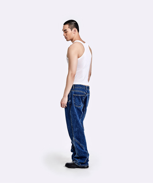 51%（フィフティーワンパーセント）の「TUNNEL LINING TROUSER (DENIM) - DEEP BLUE（デニムパンツ・メンズ・その他・SMALL/MEDIUM/LARGE/X-LARGE）」の5枚目の写真
