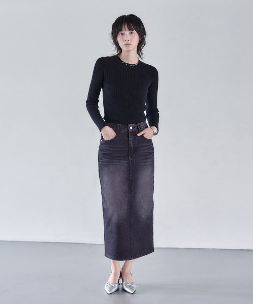DECET WOMEN(デケット ウーマン)の「シグネチャーロングスカート DCSK003ブラックピンク(スカート・レディース・その他・SMALL/MEDIUM/LARGE/X-SMALL)」の2枚目の写真