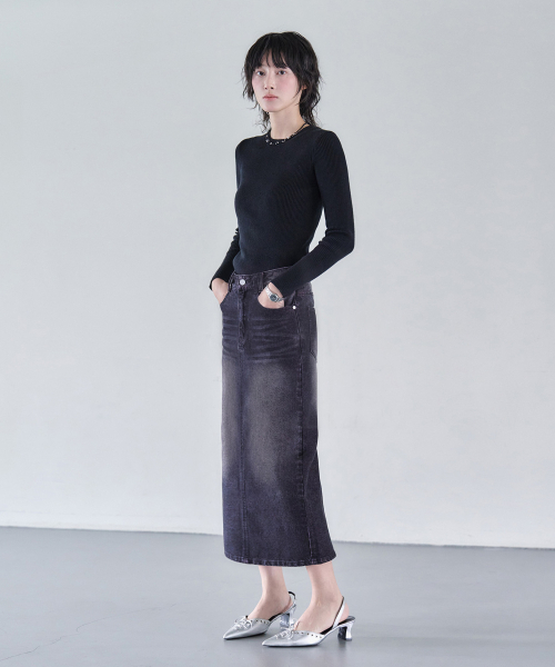 DECET WOMEN(デケット ウーマン)の「シグネチャーロングスカート DCSK003ブラックピンク(スカート・レディース・その他・SMALL/MEDIUM/LARGE/X-SMALL)」の3枚目の写真