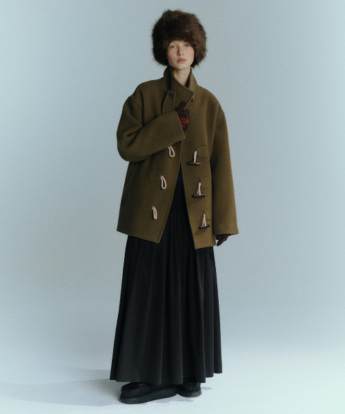 EN OR(エンオール)の「HIGH NECK WOOL DUFFLE COAT - BROWN(チェスターコート・レディース・その他・F)」の4枚目の写真