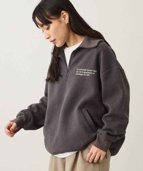 CRAFT STANDARD BOUTIQUE（クラフトスタンダードブティック）の「起毛ハーフジッププルオーバー ◆（Tシャツ/カットソー・レディース・アイボリー/チャコールグレー/ライトグレー・FREE）」の3枚目の写真