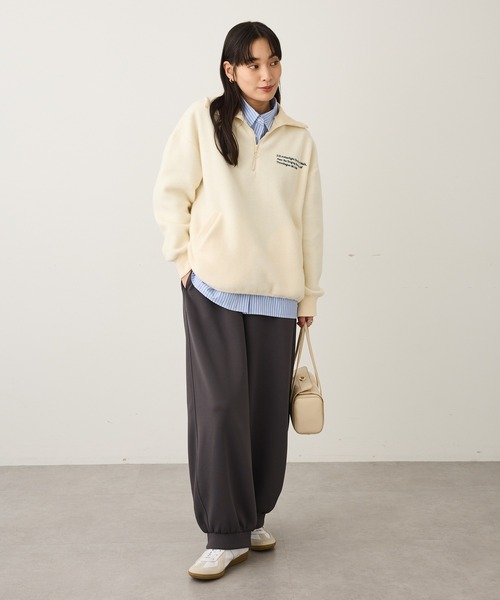 CRAFT STANDARD BOUTIQUE（クラフトスタンダードブティック）の「起毛ハーフジッププルオーバー ◆（Tシャツ/カットソー・レディース・アイボリー/チャコールグレー/ライトグレー・FREE）」の8枚目の写真