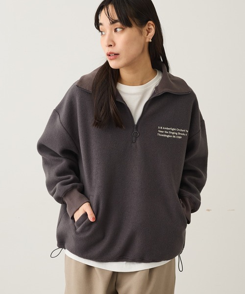 CRAFT STANDARD BOUTIQUE（クラフトスタンダードブティック）の「起毛ハーフジッププルオーバー ◆（Tシャツ/カットソー・レディース・アイボリー/チャコールグレー/ライトグレー・FREE）」の11枚目の写真