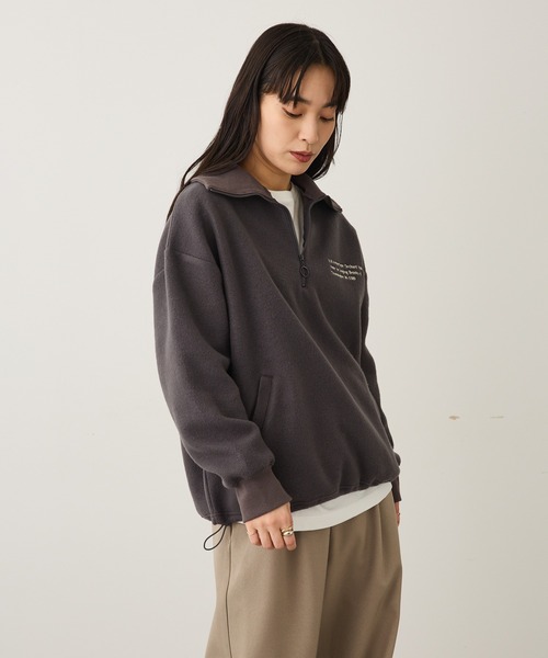 CRAFT STANDARD BOUTIQUE（クラフトスタンダードブティック）の「起毛ハーフジッププルオーバー ◆（Tシャツ/カットソー・レディース・アイボリー/チャコールグレー/ライトグレー・FREE）」の13枚目の写真