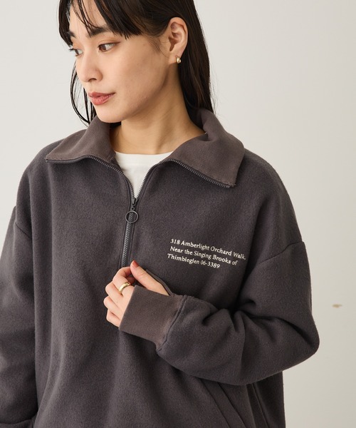 CRAFT STANDARD BOUTIQUE（クラフトスタンダードブティック）の「起毛ハーフジッププルオーバー ◆（Tシャツ/カットソー・レディース・アイボリー/チャコールグレー/ライトグレー・FREE）」の12枚目の写真