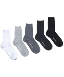 YARNWORKS（ヤーンワークス）の「[Mono color 5 pack]WORK0-middle basic lip socks（ソックス/靴下・メンズ）」
