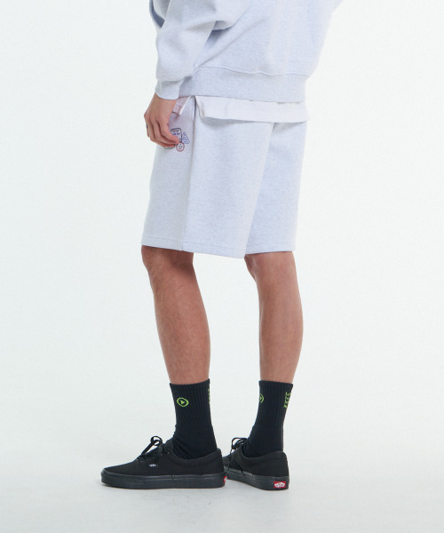 GET IT ON(ゲットイットオン)の「シグネチャーワイドスウェットハーフパンツ_ホワイト(その他パンツ・メンズ・その他・F)」の2枚目の写真