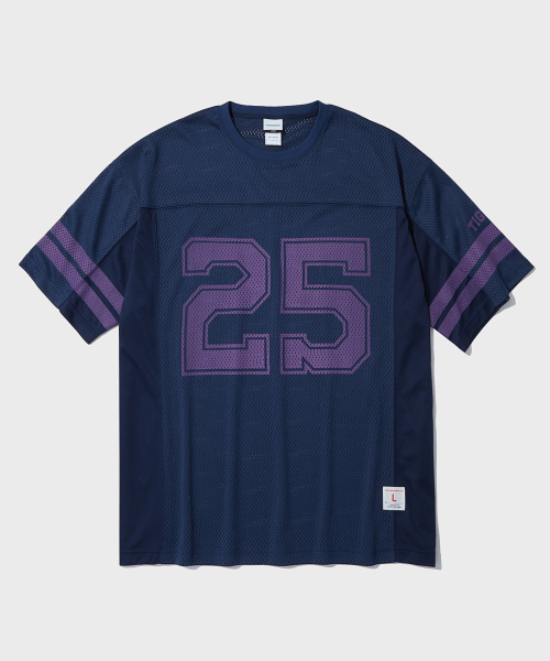 OUTSTANDING(アウトスタンディング)の「FOOTBALL MESH T-SHIRT_NAVY(Tシャツ/カットソー・レディース・その他・SMALL/MEDIUM/LARGE)」の1枚目の写真