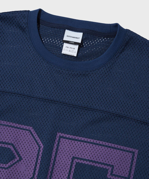 OUTSTANDING(アウトスタンディング)の「FOOTBALL MESH T-SHIRT_NAVY(Tシャツ/カットソー・レディース・その他・SMALL/MEDIUM/LARGE)」の3枚目の写真
