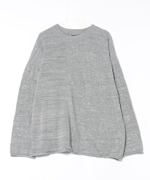 チャイハネ（チャイハネ）の「【チャイハネ】ペイズリーコットンニットMEN'Sトップス（ニット/セーター・メンズ・グレー/ブラック/ナチュラル/マスタード・FREE）」の3枚目の写真