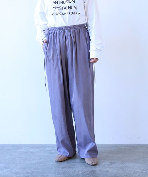 yuni（ユニ　）の「Rayon/cotton twill product dye drawstrings パンツ（その他パンツ・レディース・ピンク/ブルー/イエロー/パープル/チャコールグレー・FREE）」の4枚目の写真