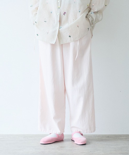 yuni（ユニ　）の「Rayon/cotton twill product dye drawstrings パンツ（その他パンツ・レディース・ピンク/ブルー・FREE）」の12枚目の写真