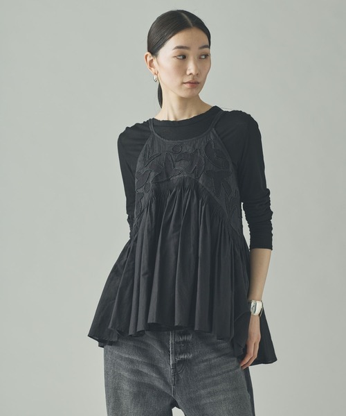 Curensology（カレンソロジー）の「Curensology(カレンソロジー)/バードシシュウキャミソール（キャミソール・レディース・ホワイト/ブラック・FREE）」の3枚目の写真