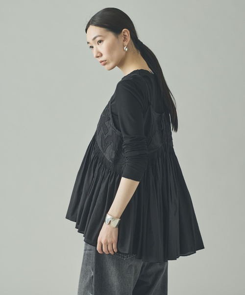 Curensology（カレンソロジー）の「Curensology(カレンソロジー)/バードシシュウキャミソール（キャミソール・レディース・ホワイト/ブラック・FREE）」の4枚目の写真