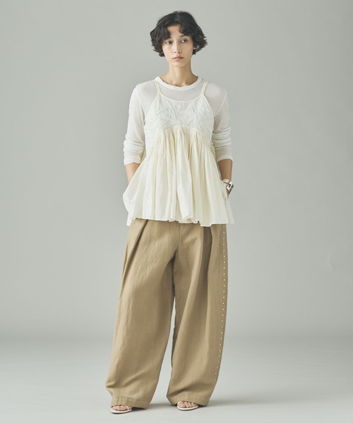 Curensology（カレンソロジー）の「Curensology(カレンソロジー)/バードシシュウキャミソール（キャミソール・レディース・ホワイト/ブラック・FREE）」の12枚目の写真