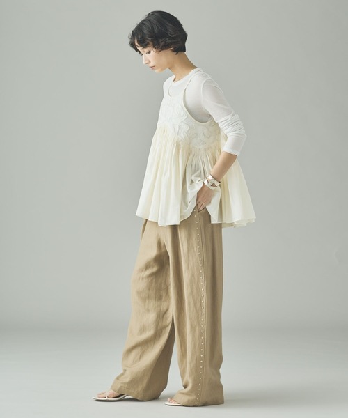 Curensology（カレンソロジー）の「Curensology(カレンソロジー)/バードシシュウキャミソール（キャミソール・レディース・ホワイト/ブラック・FREE）」の13枚目の写真