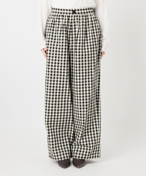 JOURNAL STANDARD relume（ジャーナルスタンダード　レリューム）の「［26SS新作］コットンツイルギャザーワイドパンツ（その他パンツ・レディース・ブラック/ピンク/アイボリー・36/38）」の9枚目の写真