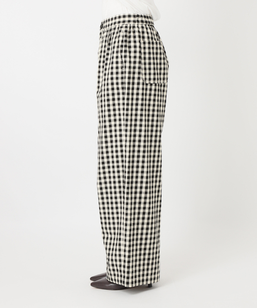 JOURNAL STANDARD relume（ジャーナルスタンダード　レリューム）の「［26SS新作］コットンツイルギャザーワイドパンツ（その他パンツ・レディース・ブラック/ピンク/アイボリー・36/38）」の10枚目の写真